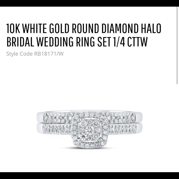 10k gold Bridal Engagement ring set SEE VIDEO REAL diamond Not cz not moissanite - Picture 10 of 11